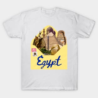 Egypt History in a Postcard Art Collage T-Shirt